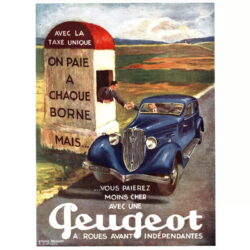 cartel peugeot vintage