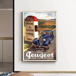 cartel peugeot vintage