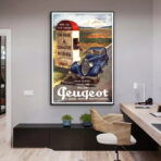 cartel peugeot vintage