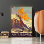 cartel de la ruta de los alpes