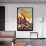 cartel de la ruta de los alpes