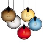 suspension globo vidrio color