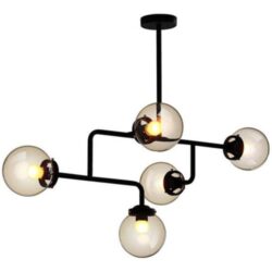 colgante metal negro y vidrio