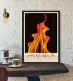 cartel retrato de la chica en fuego