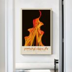 cartel retrato de la chica en fuego