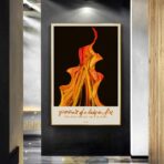 cartel retrato de la chica en fuego