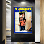 cartel 3 hombres y una cesta