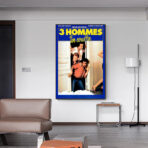 cartel 3 hombres y una cesta