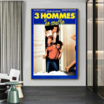 cartel 3 hombres y una cesta