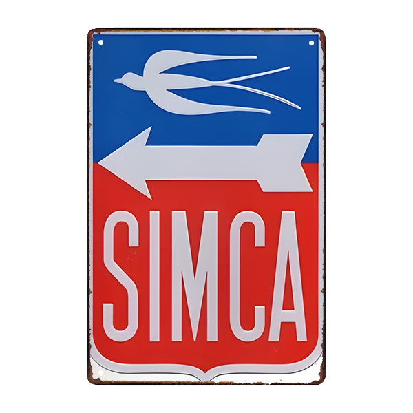 antigua placa publicitaria simca antigua placa publicitaria simca