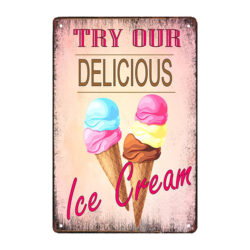 placa publicitaria de helado