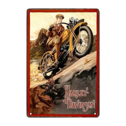 placa publicitaria de harley davidson