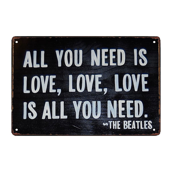 placa de metal todo lo que necesitas es amor placa de metal todo lo que necesitas es amor