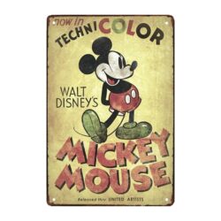 placa metal vieja disney