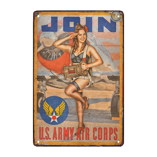 placa de metal pin up del ejercito vintage placa de metal pin up del ejercito vintage