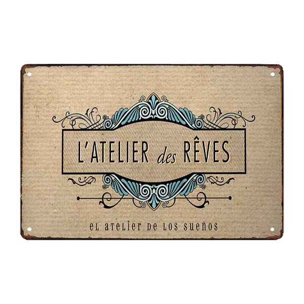 placa de metal vintage atelier des reves placa de metal vintage atelier des reves