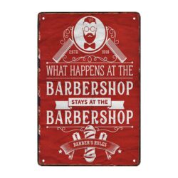barberia placa metalica