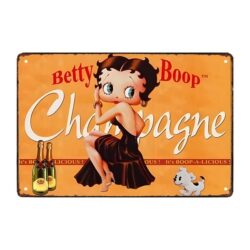 placa metal betty boop champan