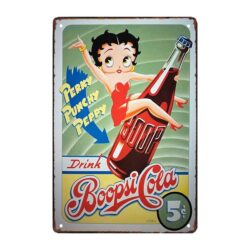 placa metal betty boop coca cola