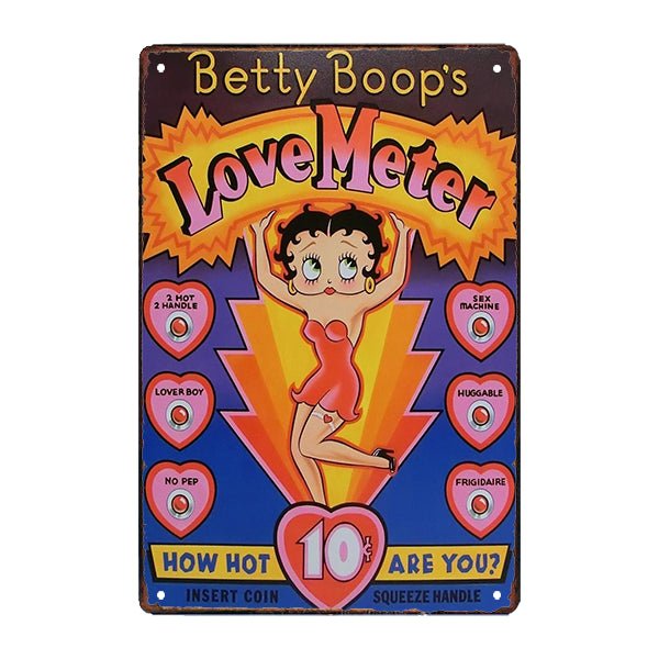 placa metal betty boop amor metro placa metal betty boop amor metro