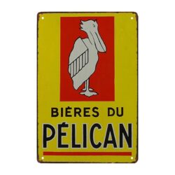 placa metal cerveza pelicano