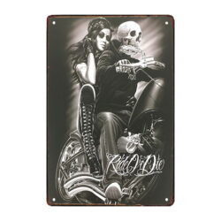 placa biker de metal