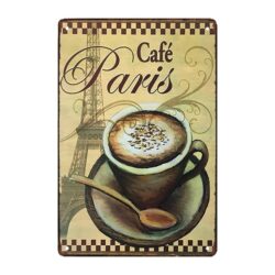 placa de metal bistro cafeteria