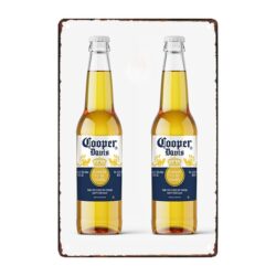 placa metal botella corona