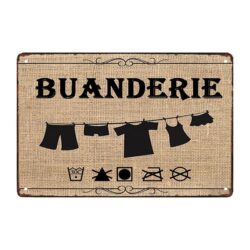placa metal lavanderia