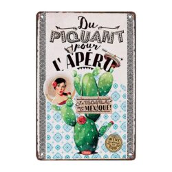 placa cactus metal