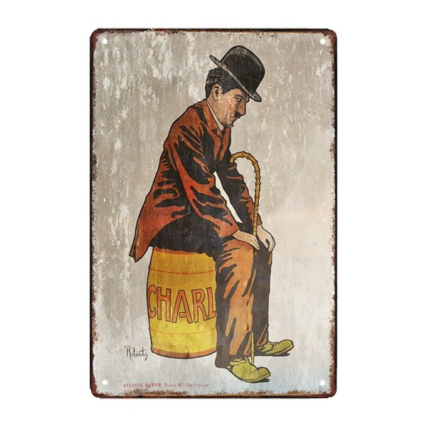 placa metal charlie chaplin placa metal charlie chaplin