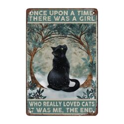 placa metal gato negro 1