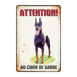 placa para perros guardia de metal