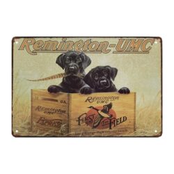 placa metal perro retro