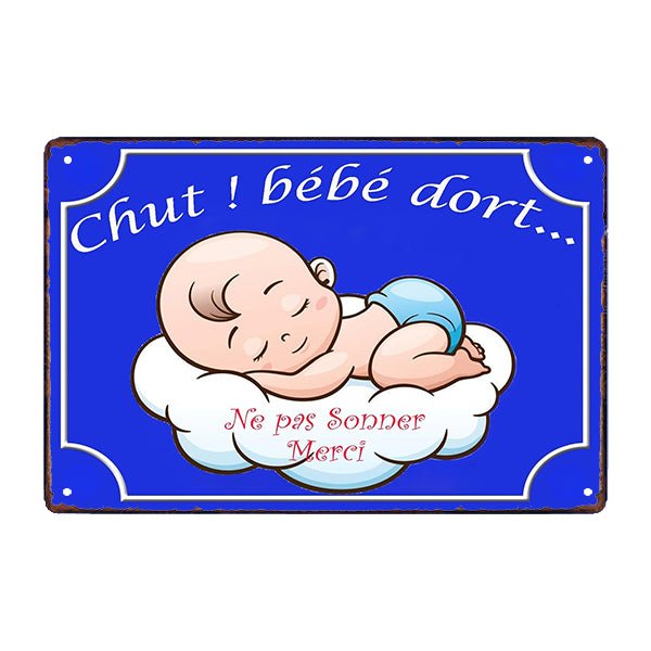 placa metal silencio bebe durmiendo placa metal silencio bebe durmiendo