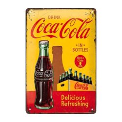 placa metal coca cola deliciosa bebida refrescante