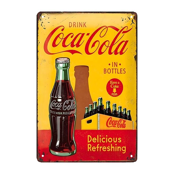 placa metal coca cola deliciosa bebida refrescante placa metal coca cola deliciosa bebida refrescante