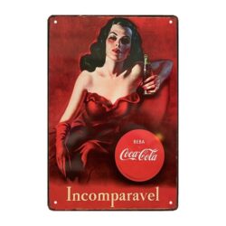 placa metal coca cola incomparavel