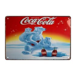 placa metal coca cola oso polar