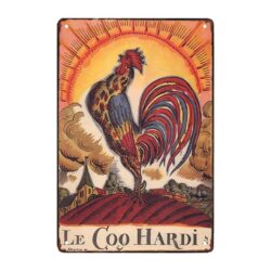 placa metal coq hardi