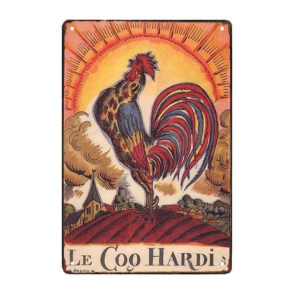 placa metal coq hardi placa metal coq hardi