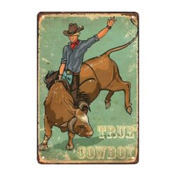 vaqueros placa metalica