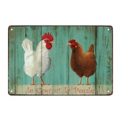 placa metal cocina gallina gallo