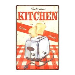 cocina de placa metalica retro