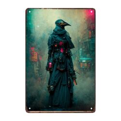 placa de metal cyberpunk