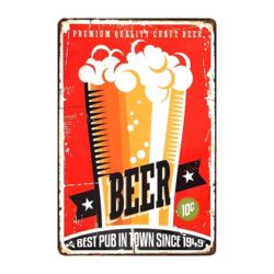 placa metal deco bar pub