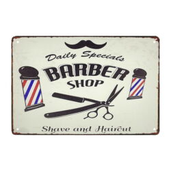 placa metal deco barberia barberia