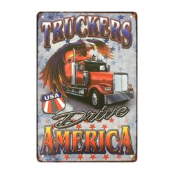 camion decorativo de placa metalica