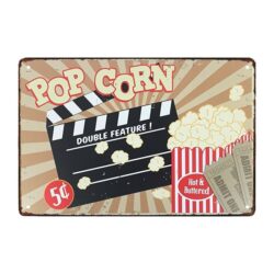 placa metal deco cine