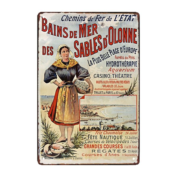 placa de metal deco les sables dolonne placa de metal deco les sables dolonne